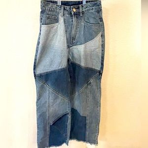 Wide Leg Patchwork jeans.